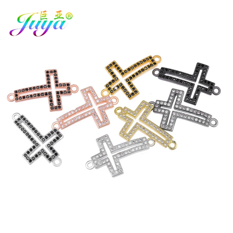 Juya Handmade 18K Gold Plated Floating Heart Pattern Square Charm Connectors Accessories For DIY Women Needlework Jewelry Making