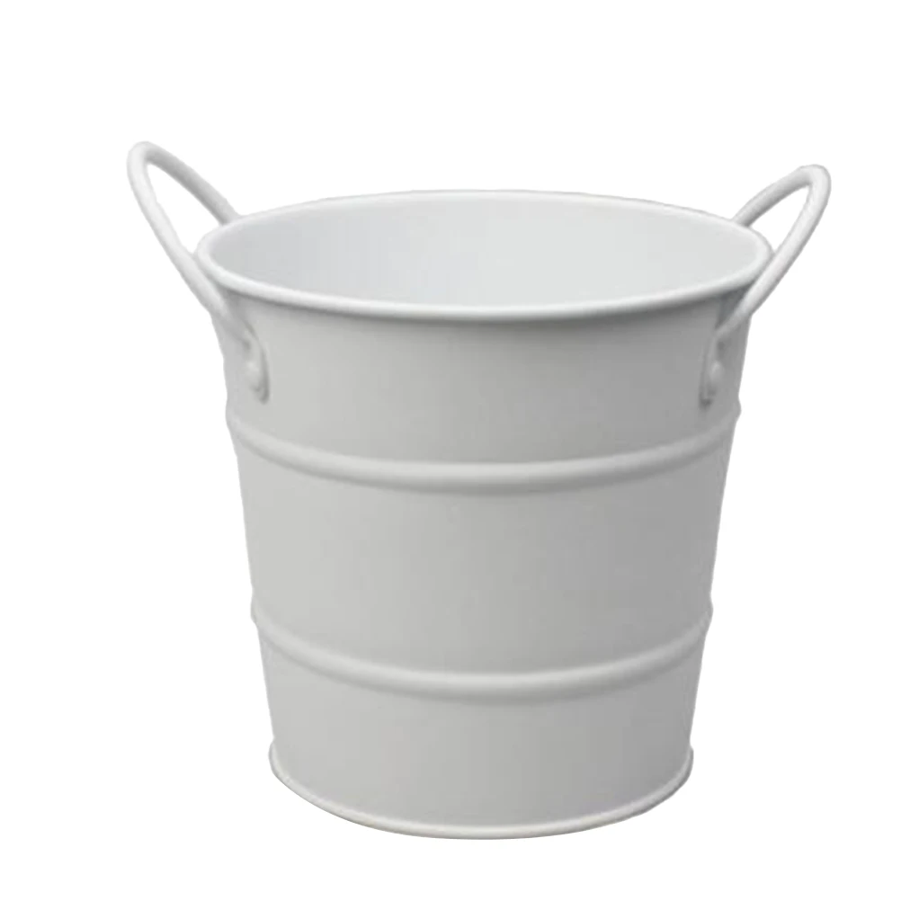 

Mini Ice Bucket Red Metal Stainless Steel Fries Bucket 2 Handles Portable Food Container for Party Restaurant Hotel KTV