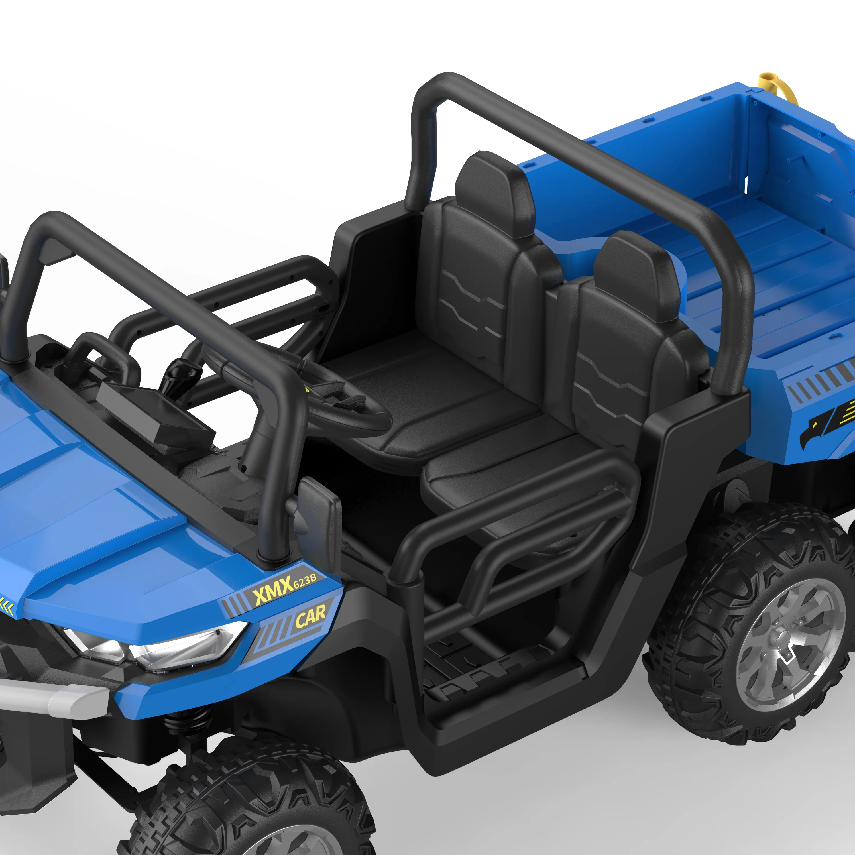 24V Kids Ride On Dump Truck 4WD 2 Seater Ride On Truck with Dump Bed/Tailgate/Shovel 6-Wheels Ride on Truck with Remote Control