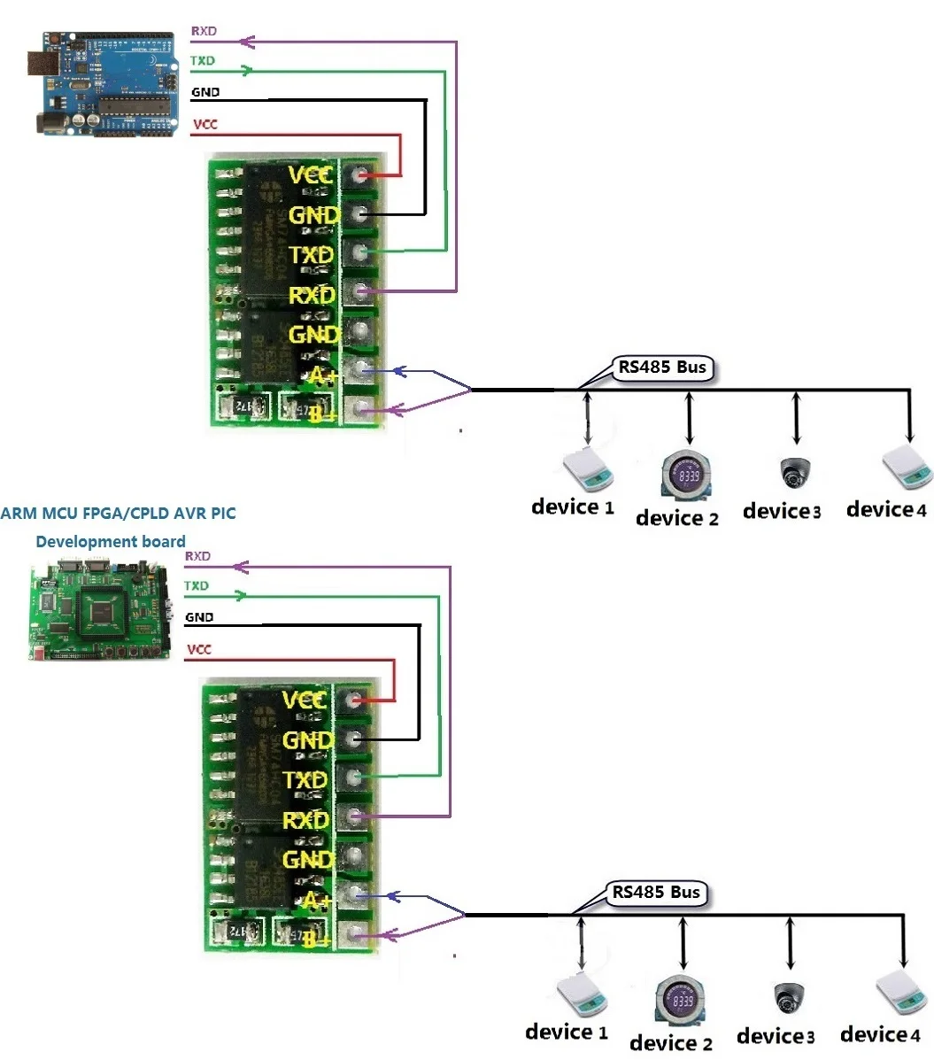 R411A01_3V3 mini 3.3V Auto RS485 to TTL232 Converter Board SP3485 LvTTL RS232 MAX3485 for FPGA CPLD ESP8266 HC-05 Wifi