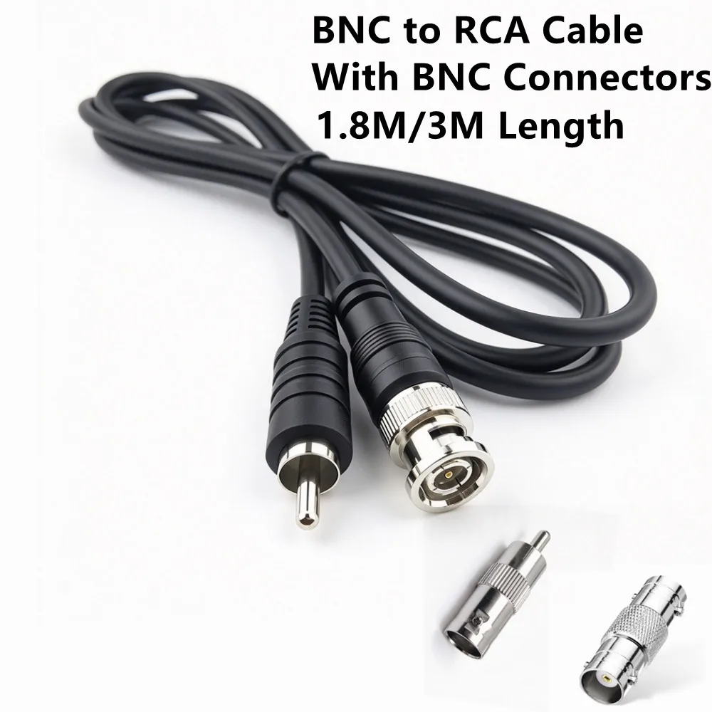 BNC to RCA Cable With BNC Connectors 75 Ohm BNC Male to RCA Male Coaxial Cord 1.8M/3M BNC RCA Video Cable For Security Camera