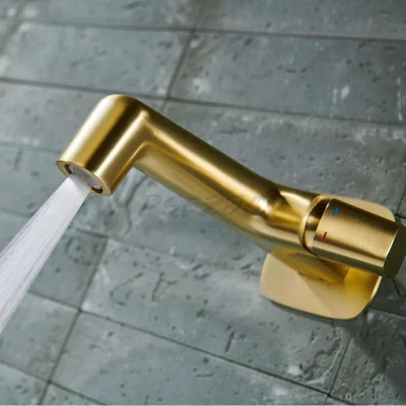 All Copper Integrated Concealed Basin Faucet Black in Wall Type Dual Out Wall Type Washbasin Wash Basin Faucet