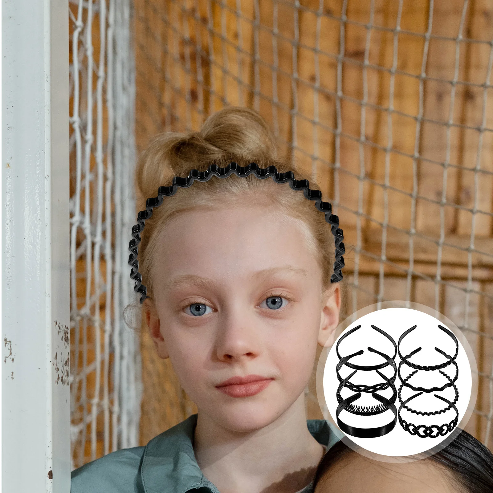 

1Set Black Hair Clasp Unisex Hard Plastic Antiskid Hairband 8 Styles Including Wavy Teeth Headband Broad Small Wave Teeth Hair