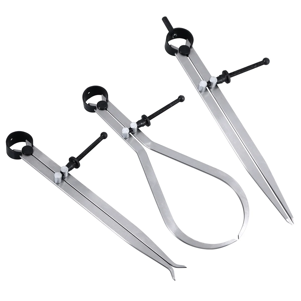 

3 pcs 8 Inch Caliper Set Carbon Steel Divider Id Od Measuring Tool Fine Adjustment Instrument For Precise Measurement