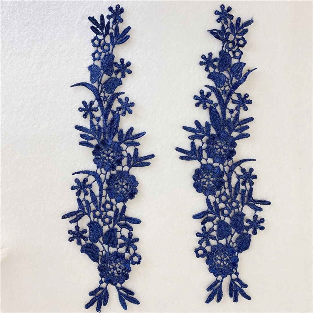 1 Pair Embroidered Appliques,Water soluble lace,Patches For Dress Supplies,iron-on Hair Flower,Headpiece