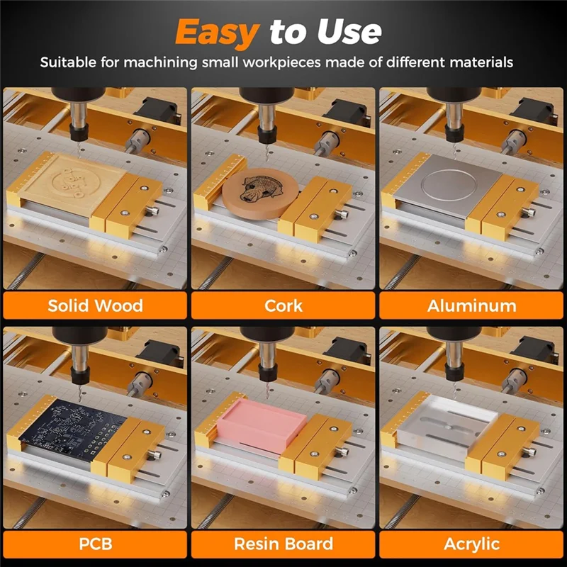 【RECOMENDAR】For Desktop CNC Router Machines- Vise Worktable, 7.87X3.94Inch(20X10cm) CNC Clamping Range 136Mm, For Woodworking