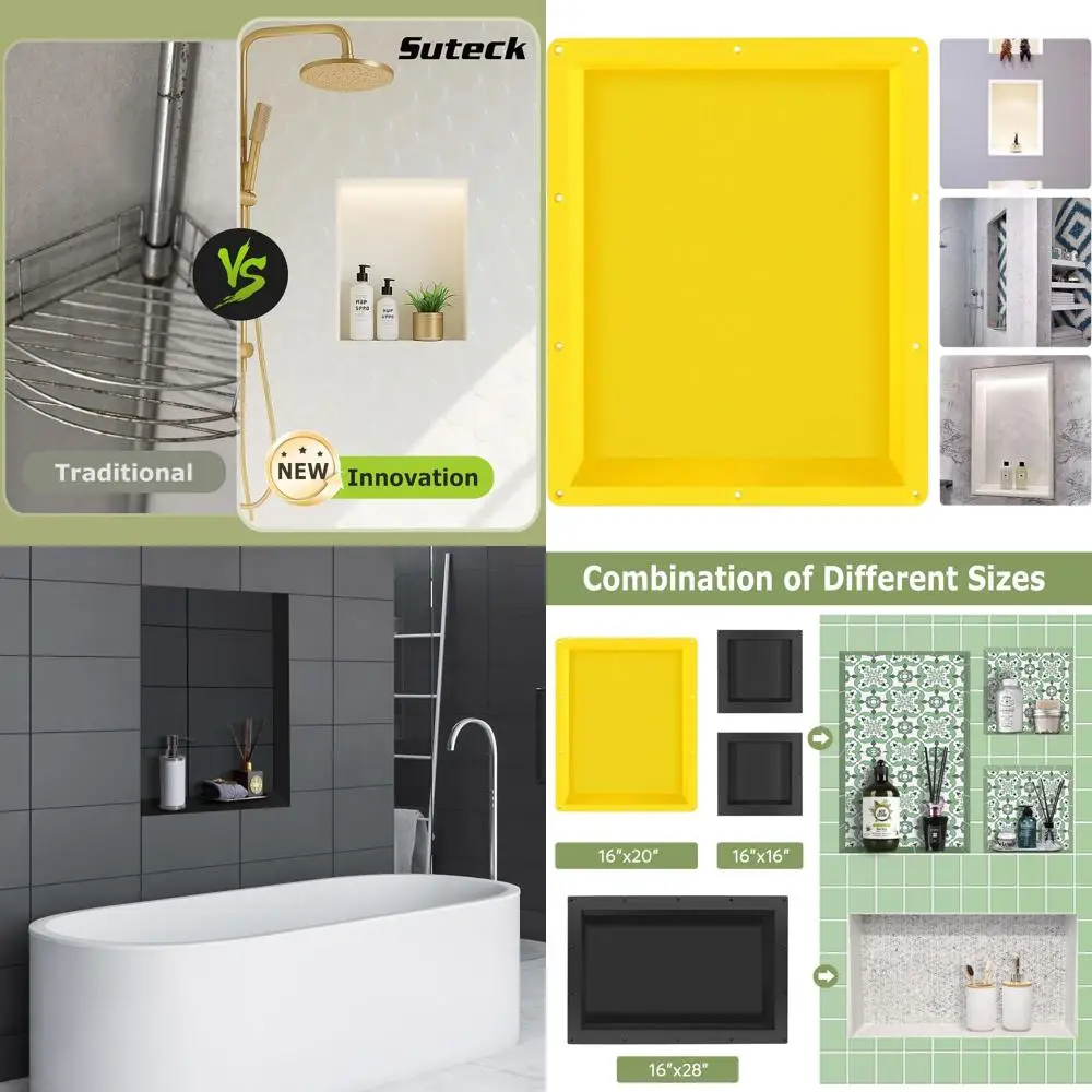 

Настенная полка для душа 16x20 дюймов, одноярусная утопленная ниша для хранения в ванной комнате
