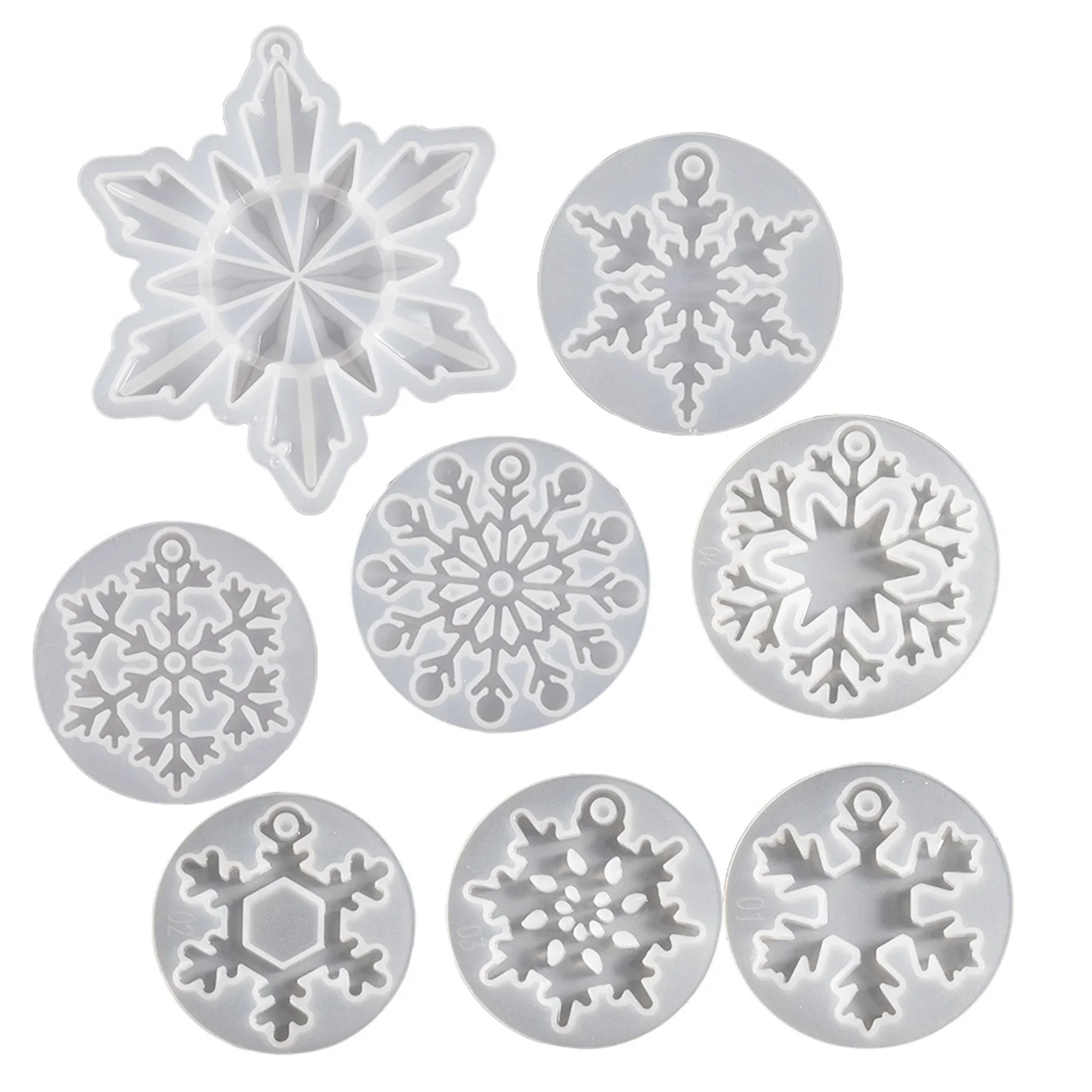 

Christmas Multi Shapes Snowflake Pendant Silicone Mold Epoxy Resin Snowflake Mould For DIY Christmas Tree Decor Jewelry Making