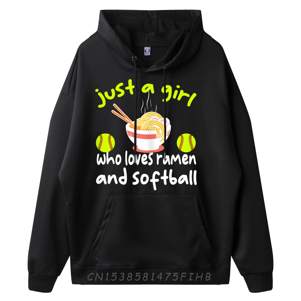 Apenas um que ama ramen e softball engraçado softball amor streetwear masculino estudante durável camisas masculinas hoodies