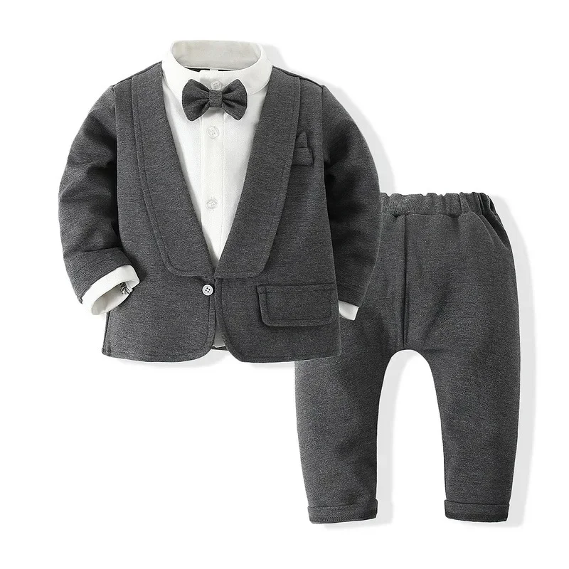 Children Clothing Gentlemen Dress Boys Long Sleeved Suit Two-piece Set Kids Clothes for Boys Baby Boy Clothes Sets for Children