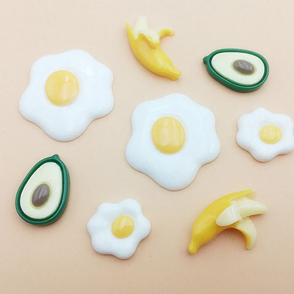 

20Pcs Simulated Fried Egg Resin DIY Accessories Size Scrapbooking Phone Case Handcraft Decoration Simulated Poached Egg
