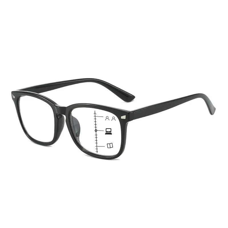 Progressive Multifocal Anti-Blue Light Reading Glasses Far and Near Bifocal Function Glasses Frames for Men and Women