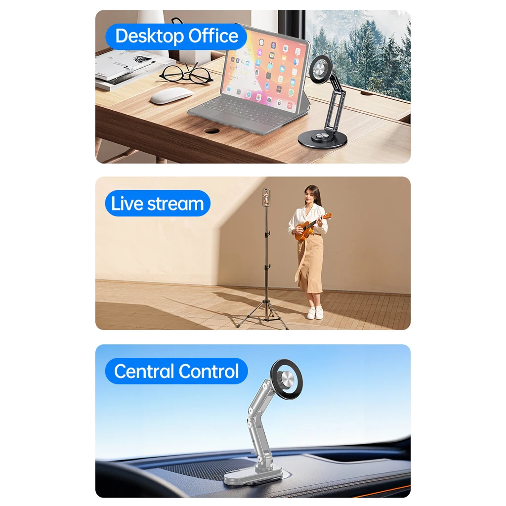 Magnetische Handyhalterung für Live-Streaming und mobiles Fotografieren, kompatibel mit MagSafe, passend für 17-mm-Kugelkopf und 1/4-Zoll-Gewinde-Stativ. – Detail 11