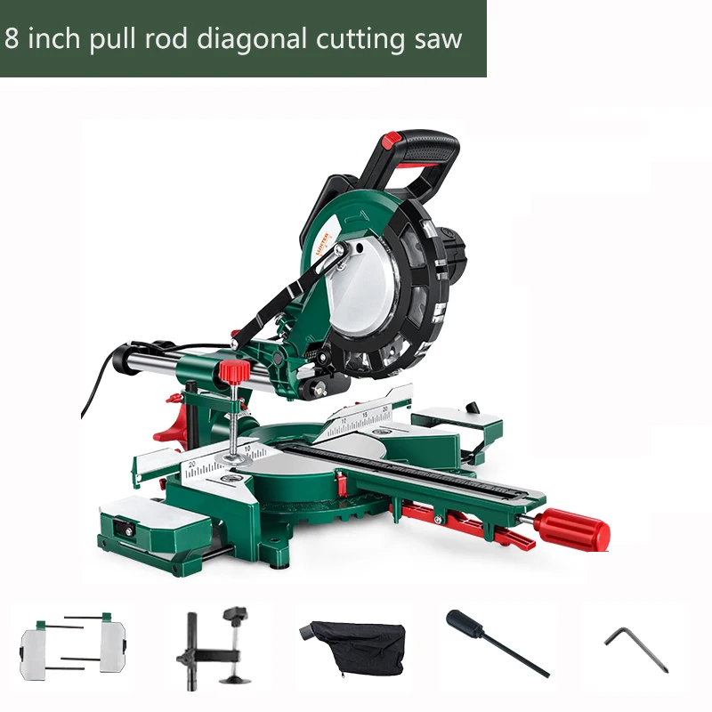 Cutting Saw Pull Rod Miter Saw High Precision Miter Saw Push-pull Household Saw Woodworking Pull Rod Saw Aluminum Machine