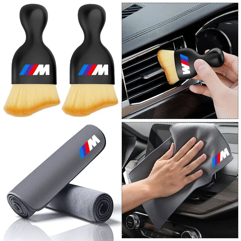 Suede Clean Leather Cloth car Washing Cleaning Tool Air Conditioner Air Outlet Cleaning Soft Brush For BMW M Performance E36 E46