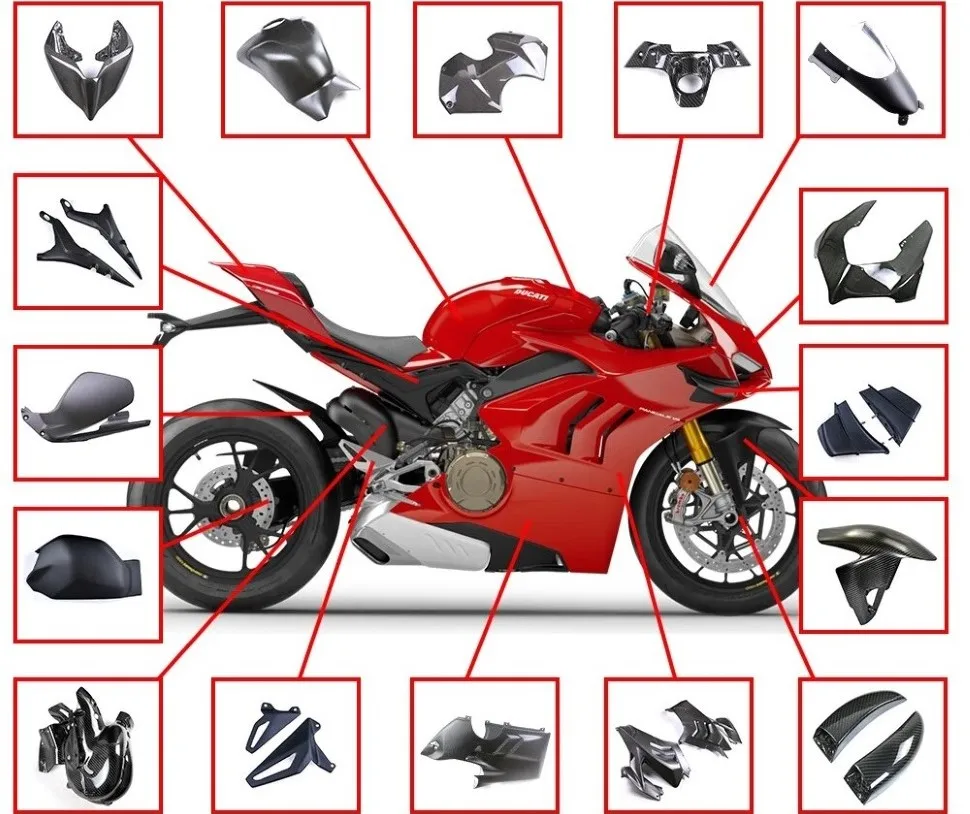 Motorcycle Accessories For Ducati PanigaleV4/V4S/V4R 2022-2023 Carbon Fiber Under Panel Fairing Lower Belly Pan Panel  Protector