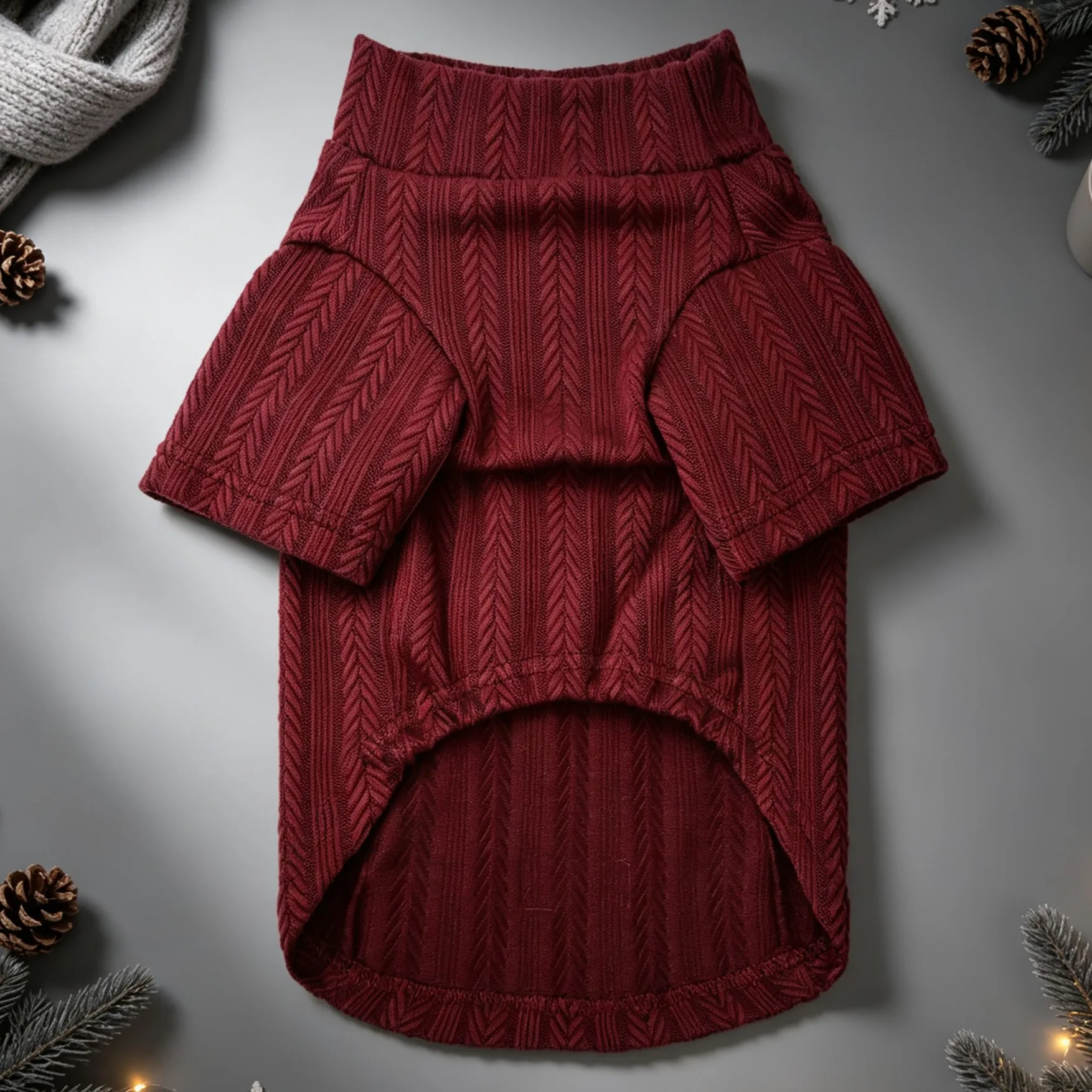 Hundepullover, Rollkragenpullover für Haustiere, gestrickte Hundekleidung mit Blumenmuster, Unterhemden für kleine und mittelgroße Hunde. – Detail 9