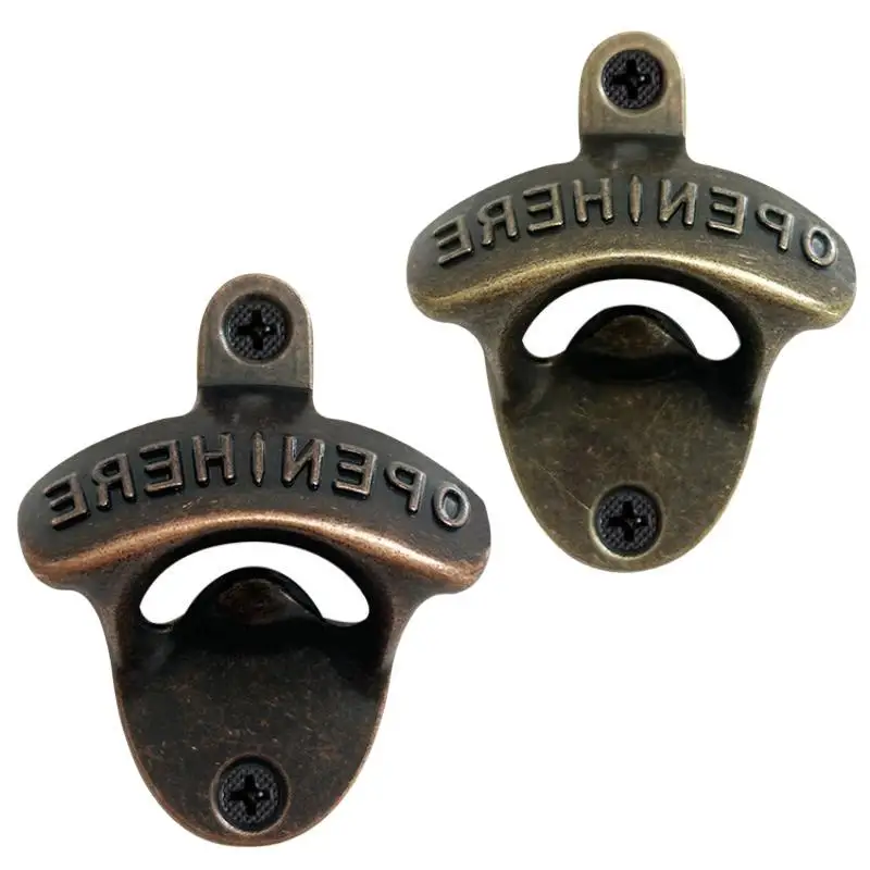 Zinc Alloy Retro Wall Mount Beer Bottle Opener Sturdy Long Lasting for Kitchen Barbecue Party Commercial Use