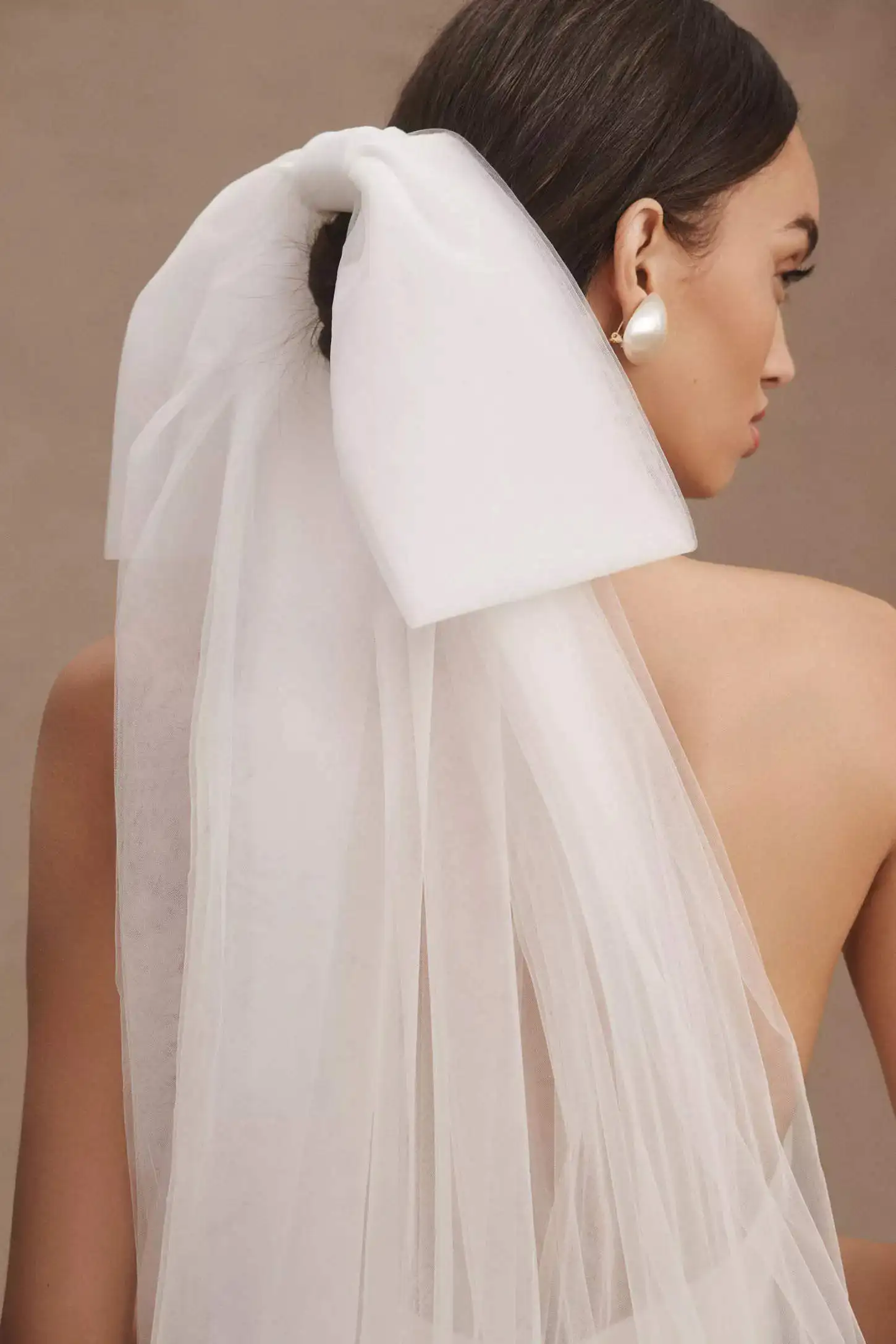Bow Wedding Veil One Layer Long  Waltz Length Veils Cut Edge Customized Bridal Accessories High Quality For Beautiful Bride image 2