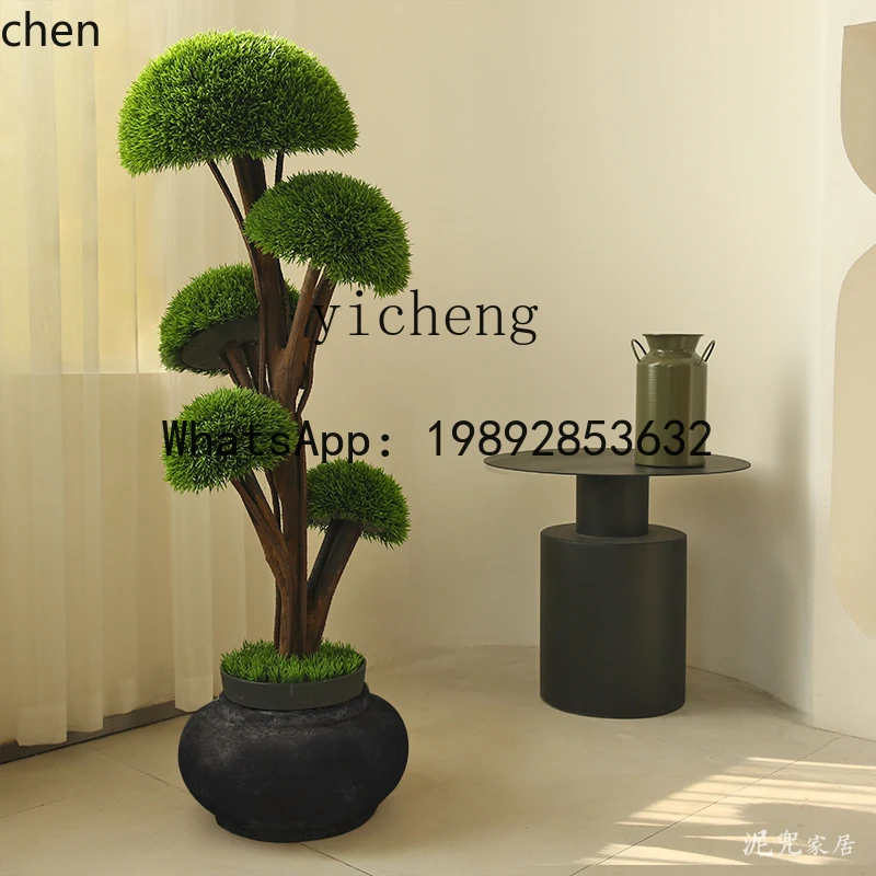 PYH Pianta Verde Simulata, Bonsai, Fungo, Ornamento Decorativo Per Interni, Albero Finto, Paesaggio Artificiale-image