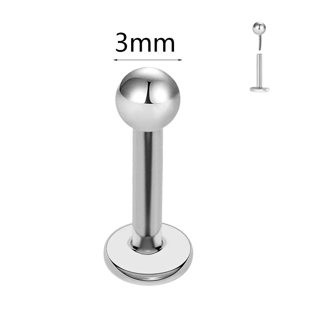 ASTM F136 G23 Titan The Ball Tragus Ohrring Threadless Piercing Herz Zirkonia Pin Daith Conch Push in Labret Stud