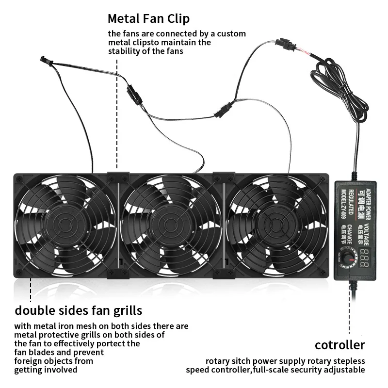 Ventilateur système de refroidissement à deux roulements à billes, haute vitesse, 12038mm, 120 tr/min, pour serveur d'armoire BTC, 5000