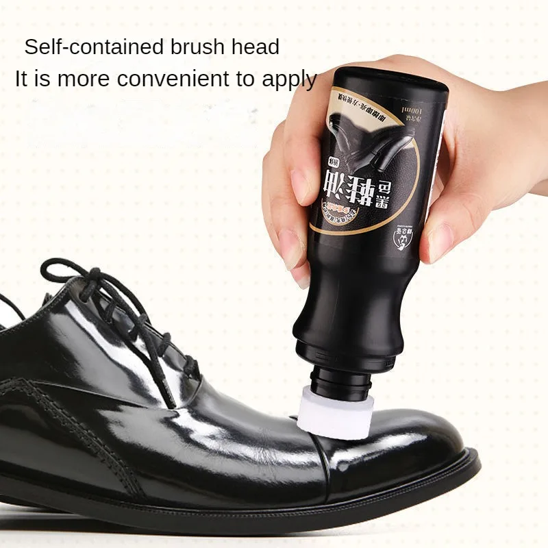 

100ml Sponge Head Shoe Polish Detergent Black Leather Shoes Nourishing Shoe Polish Colorless Universal Leather Maintenance Oil