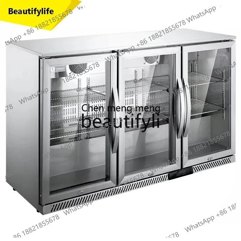 Bar Counter Refrigerated Display Cabinet Commercial Bar Refrigerator Beverage Cabinet Wine Preservation Freezer ss26