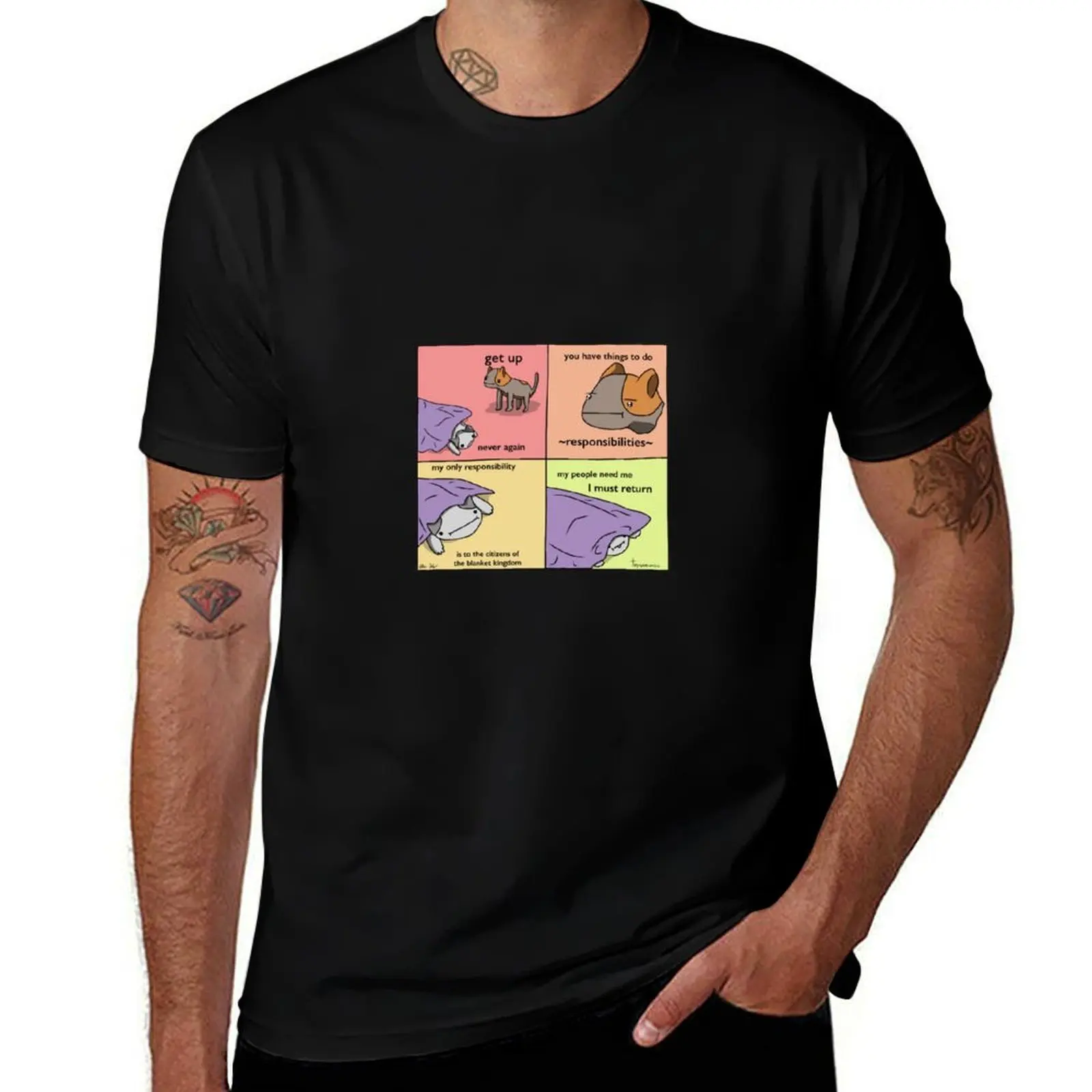 Blanket Kingdom - Tiny Snek Comics T-Shirt Utility Casual Work T-Shirt