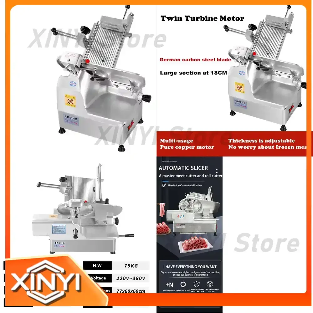 Fully Automatic Thin Slice Cutter for Frozen Beef Chicken Breast Meat Slicer for Hot Pot Meat Rolls Sushi Easy to Use food