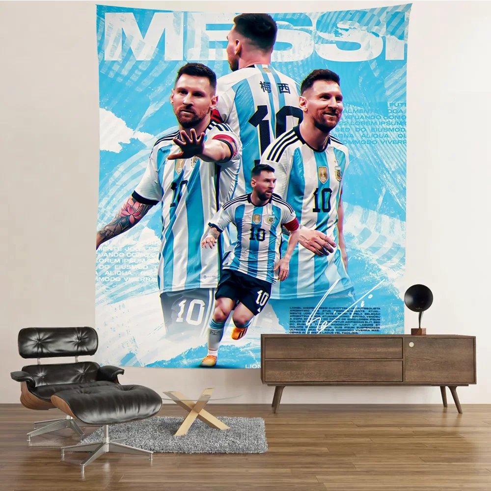 ฟุตบอลStar M-Messi Happyวันเกิดพื้นหลังไวนิลผู้หญิงวันเกิดเค้กตกแต่งตารางPhotoshootแบนเนอร์