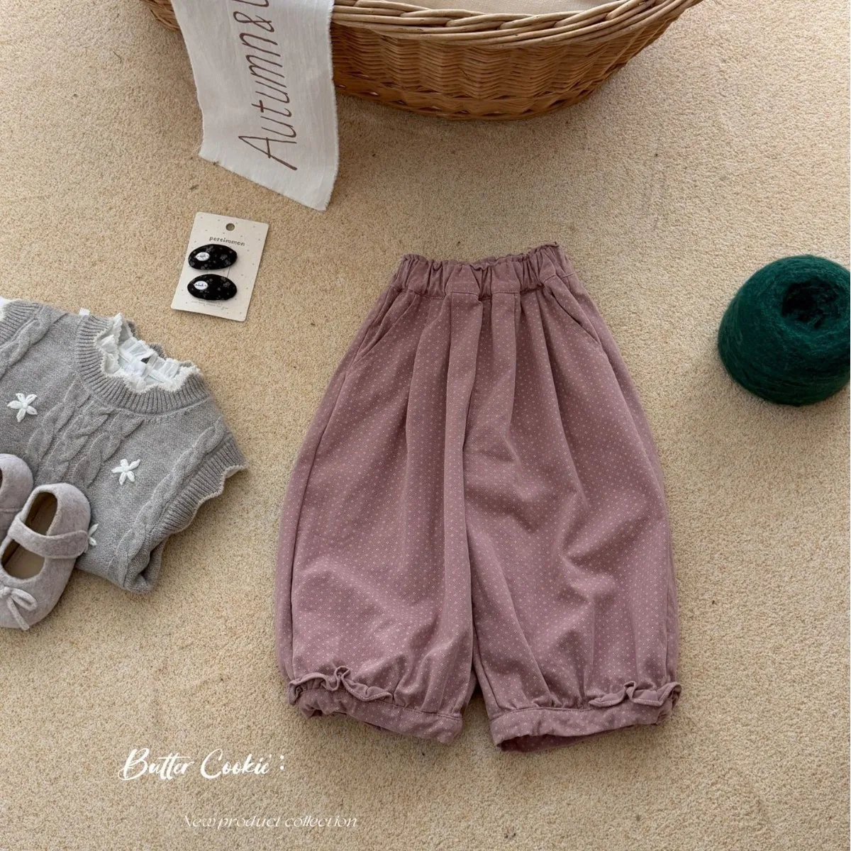 Girls Pants 2026 Spring and Autumn New Children's Clothing Korean Style Girl Baby Mori Is Loose Casual Broken Flower Bloomers