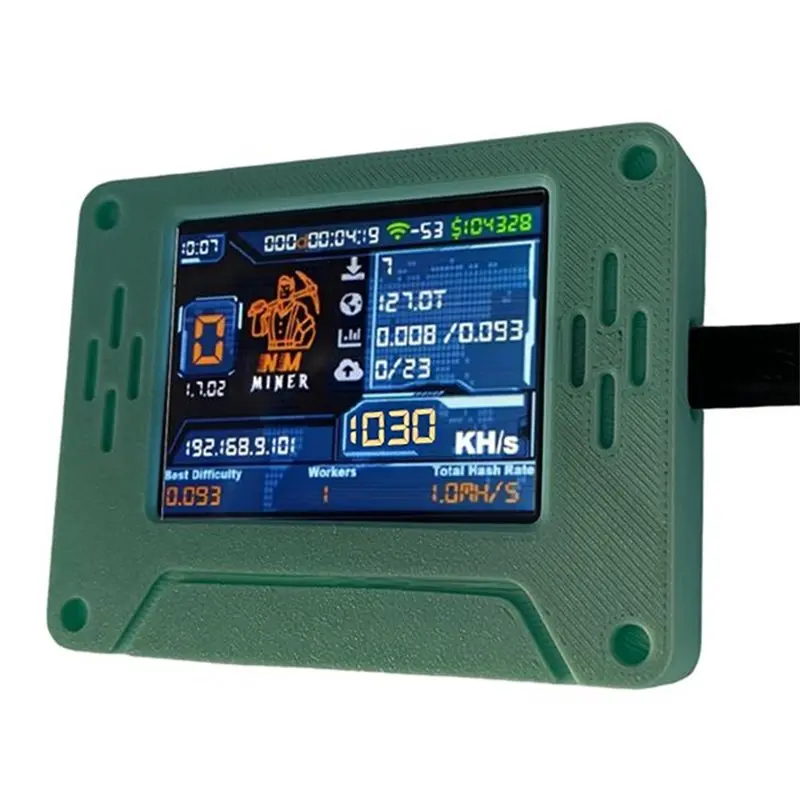 ABMS-Nmmini 2.8 Inch Smart Touchscreen BTC Solo Miner 1030Kh/S Upgraded Nerdminerv2 Lottery Bitcoin Crypto Mining Device