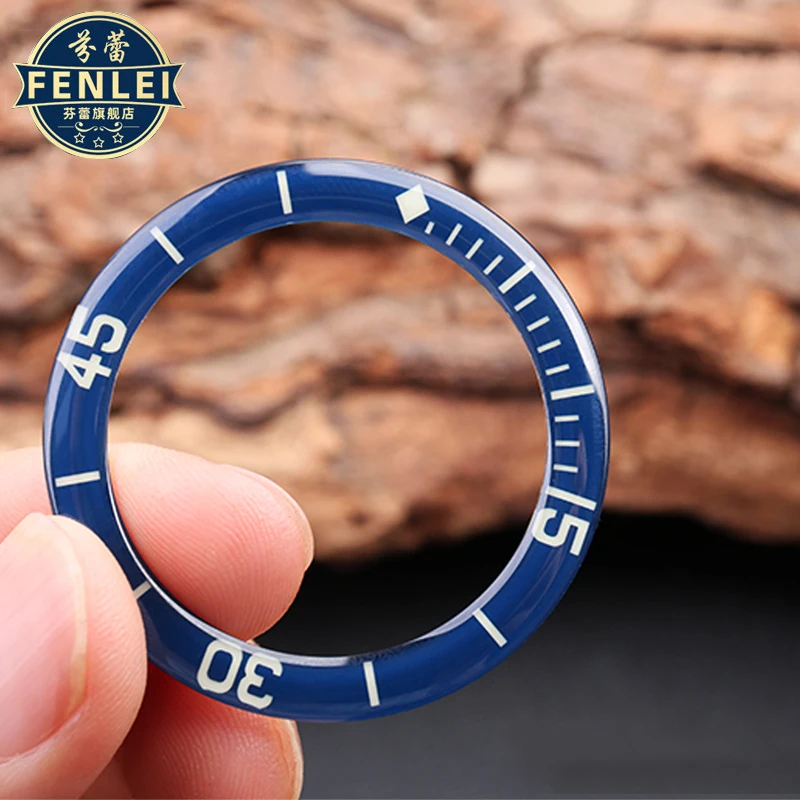 42.7MM sapphire Watch Bezel Insert Luminous For Blancpain Fifty Fathoms Men\'s Watches Accessories Watch Case Watch Scale circle