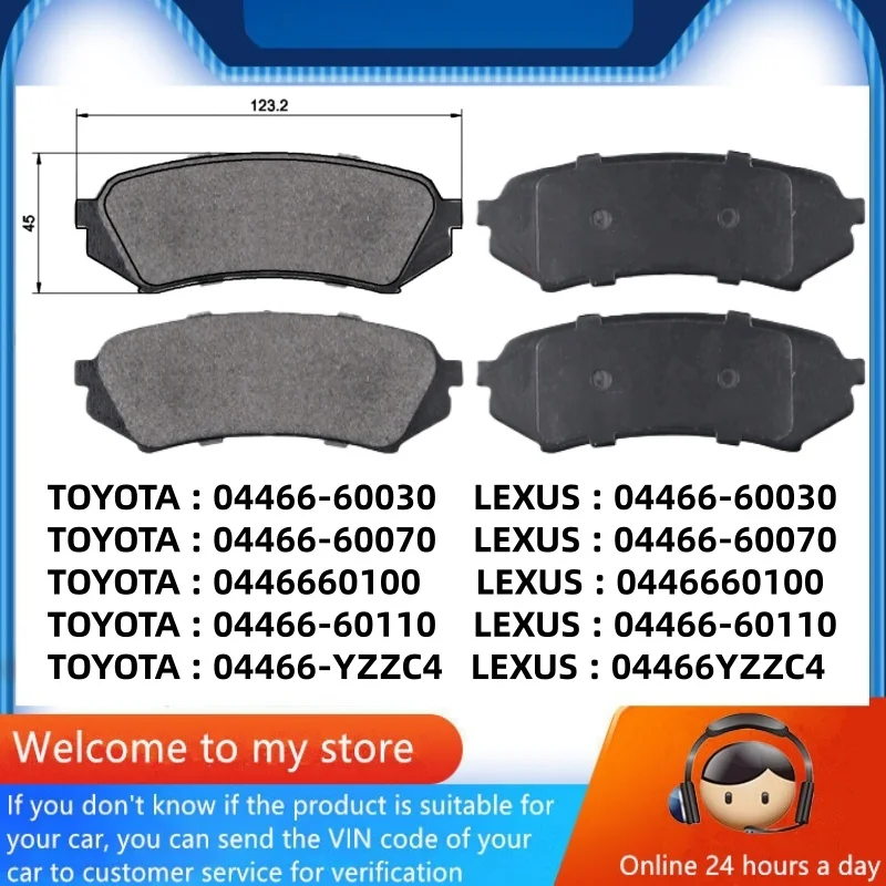 

Для Toyota Land Cruiser (J100) Lexus LX470 (J100) задняя тормозная колодка 0446660030 0446660070 0446660100 0446660110/автозапчасти-05017