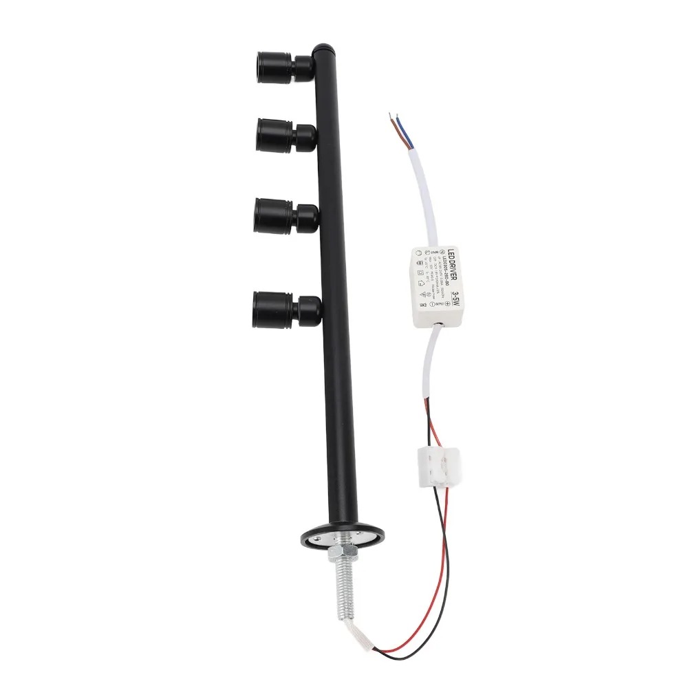 Energy-Saving 4 Head LED Spotlight 4W AC 85-265V Display Light Black Aluminum Alloy Spotlight Jewelry Showcase