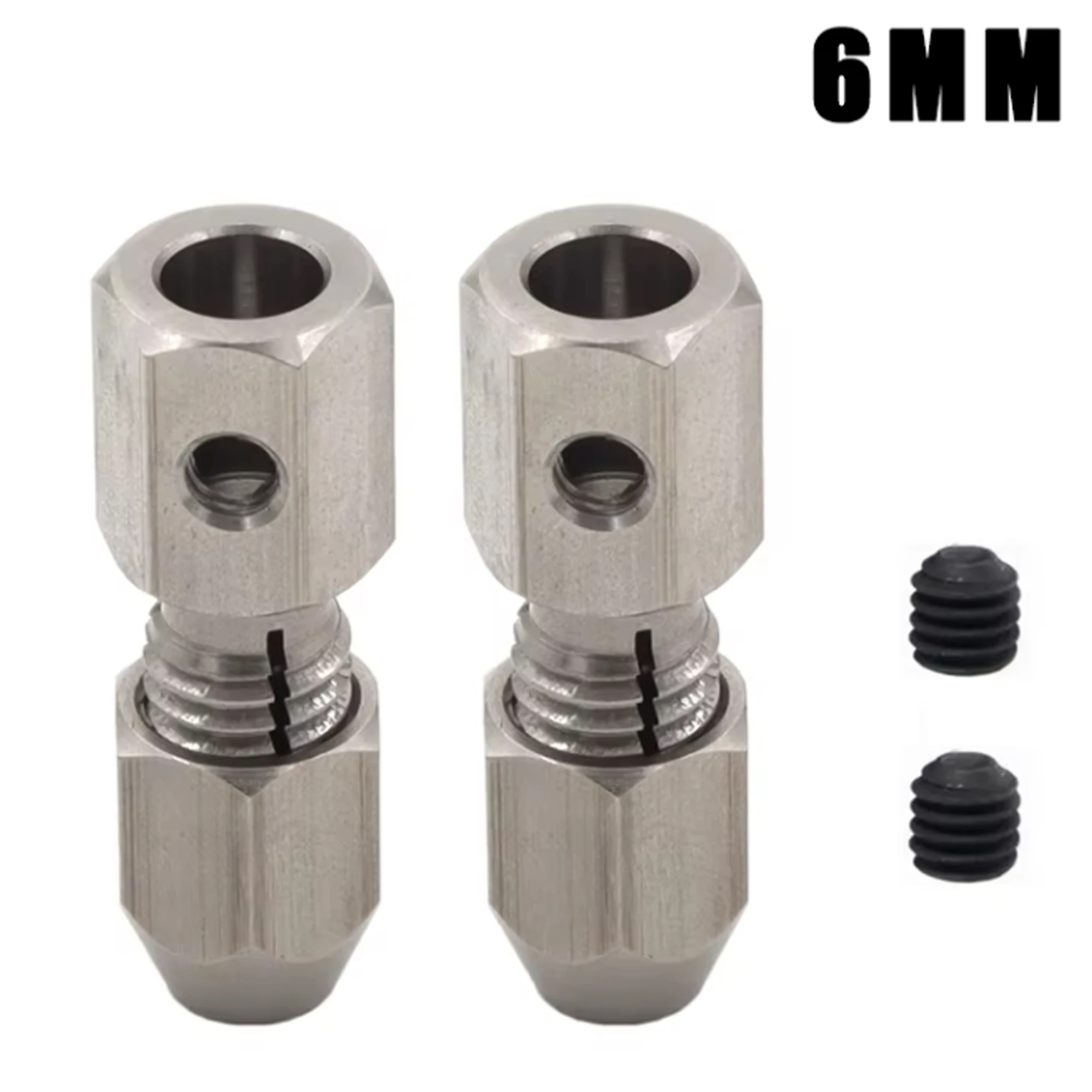 2Pack CNC RVS RC Flex Collet Koppeling Flexibele Koppeling Motoras Locker voor DIY RC Boot Onderzeeër