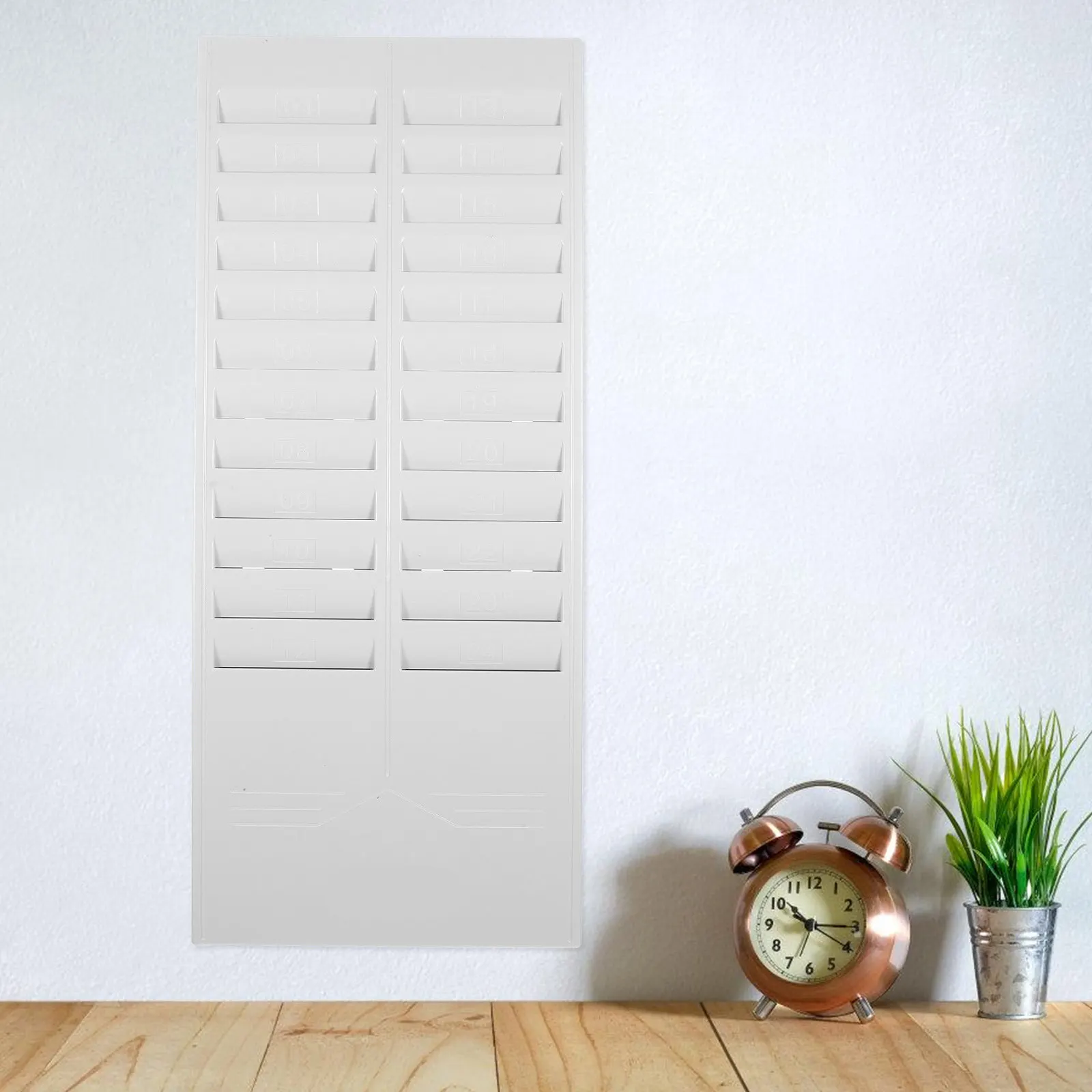 Attendance Cards Holder Wall Mount Time Cards Rack Multi-Grid Retractable Storage Rack Office Warehouse Material Organizer