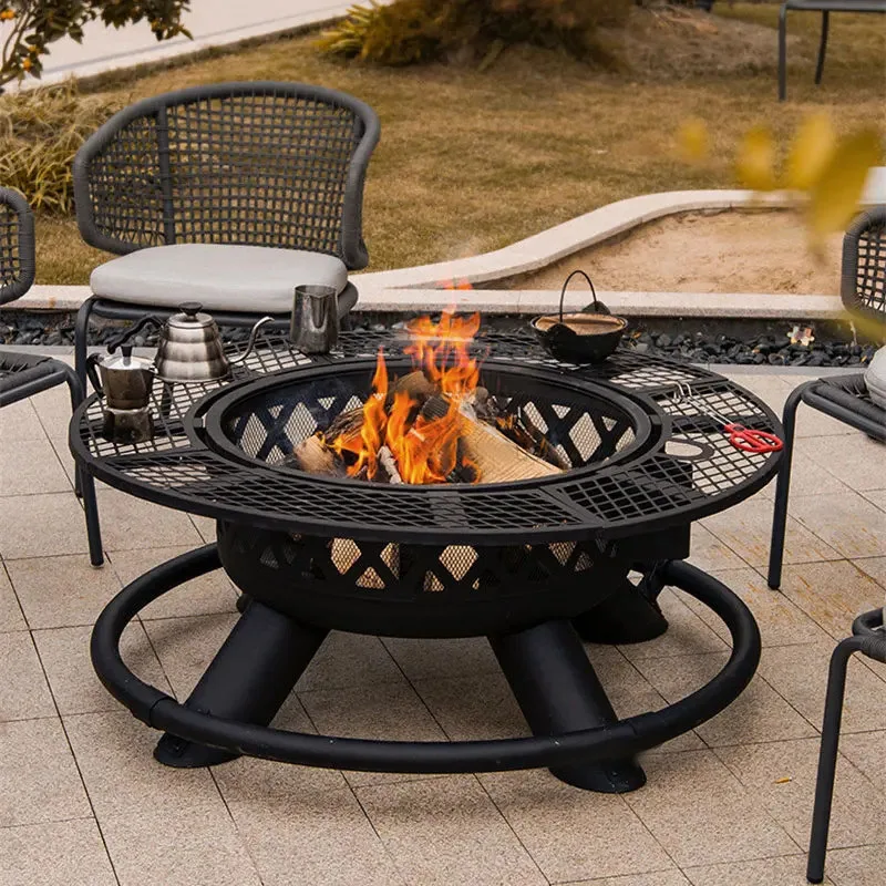 Nordic Iron Fire Pit for Outdoor Heater 화롯대 Charcoal Brazier Creative Multifunction Camping Outdoor Barbecue Charcoal Braziers