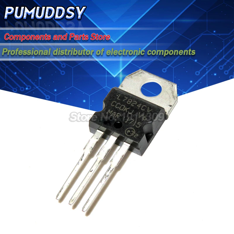 10PCS L7824CV L7824 7824 Voltage Regulator IC +24 Volts 1 .5Amp IC