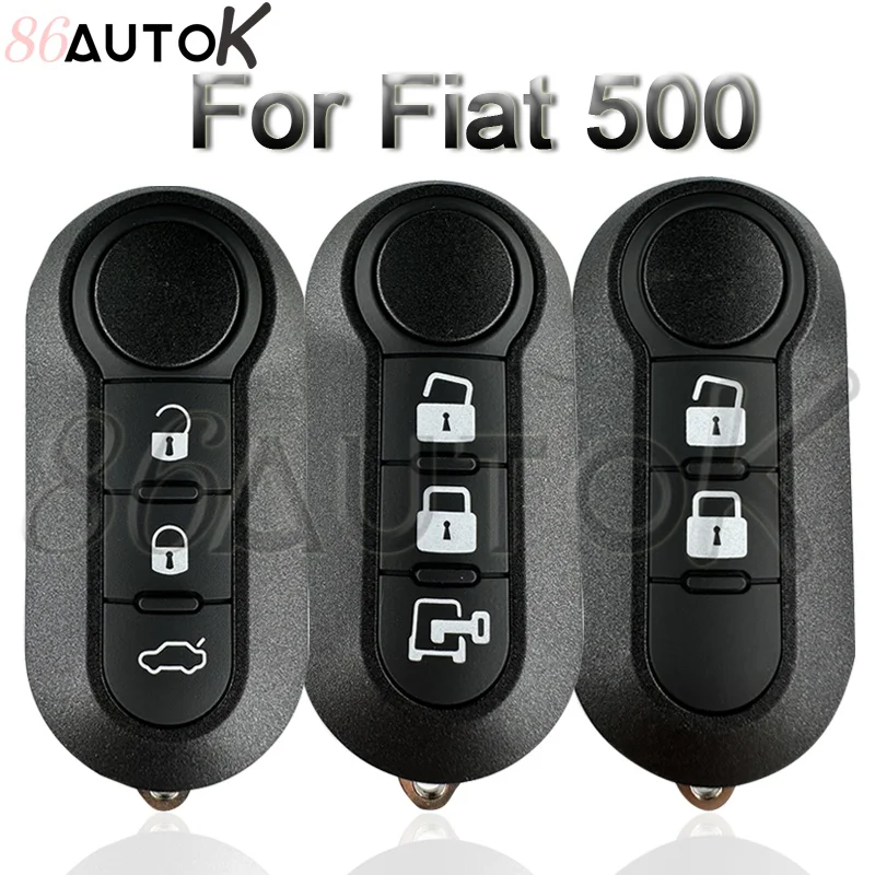 Car Remote Key Case Shell for Fiat 500 Panda Bravo Punto Ducato Peugeot Boxer Citroen Jumper Auto Uncut Blade Key 2/3 Buttons