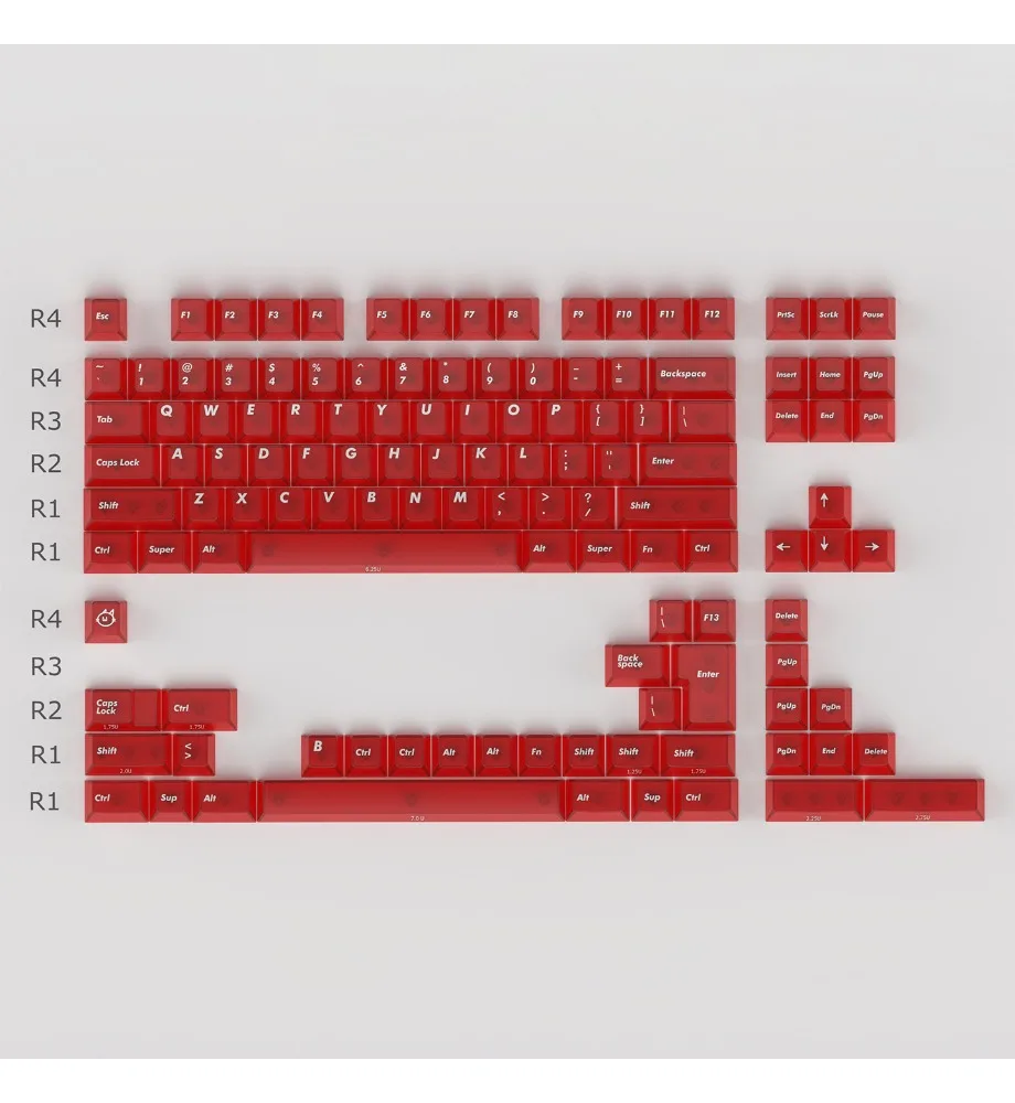 Keycap Personality Original adaptable magnetic axis wooting/Meijia lion and other red five-sided fog transparent mechanical