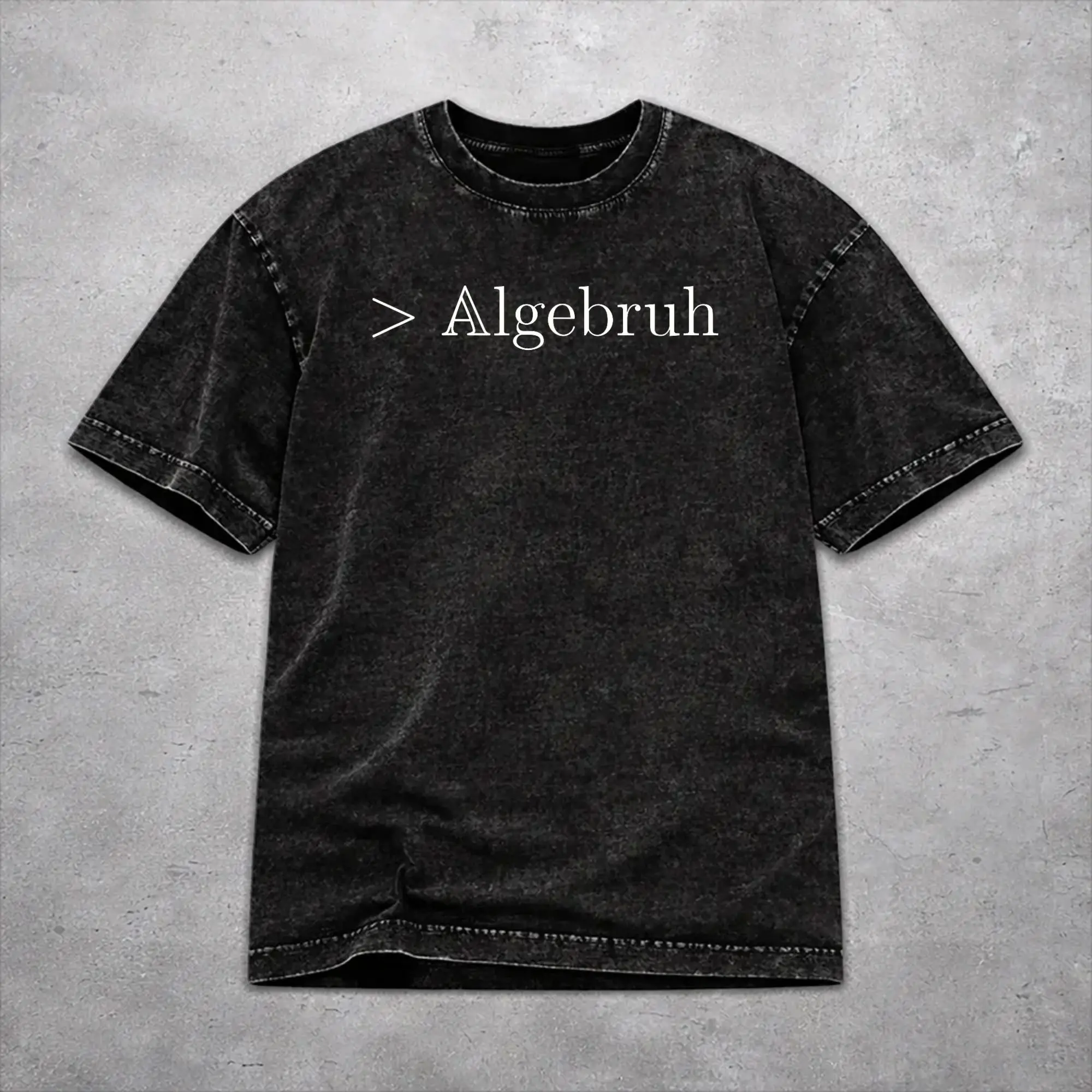 Summer Algebruh Funny Mathematical Algebra  Washed T Shirt Outfit Oversize T-Shirts  Men Women Tees