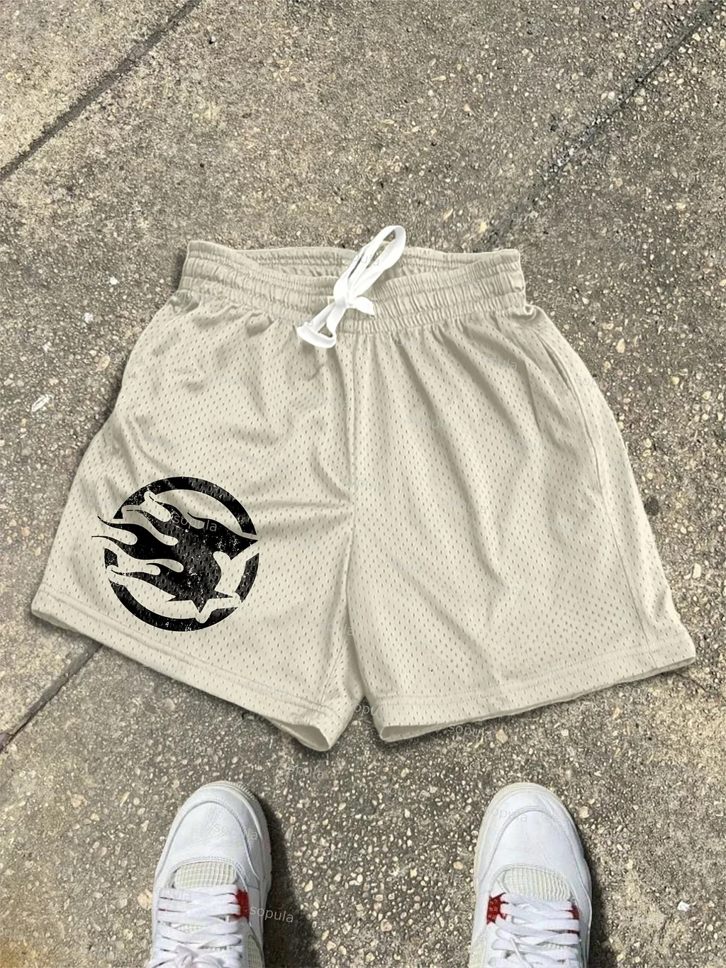 Basic Vintage Alphabet Graphic Shorts Fashion Loose Basketball Sport Gym Breathable Shorts Fitness Training Workout Male Shorts