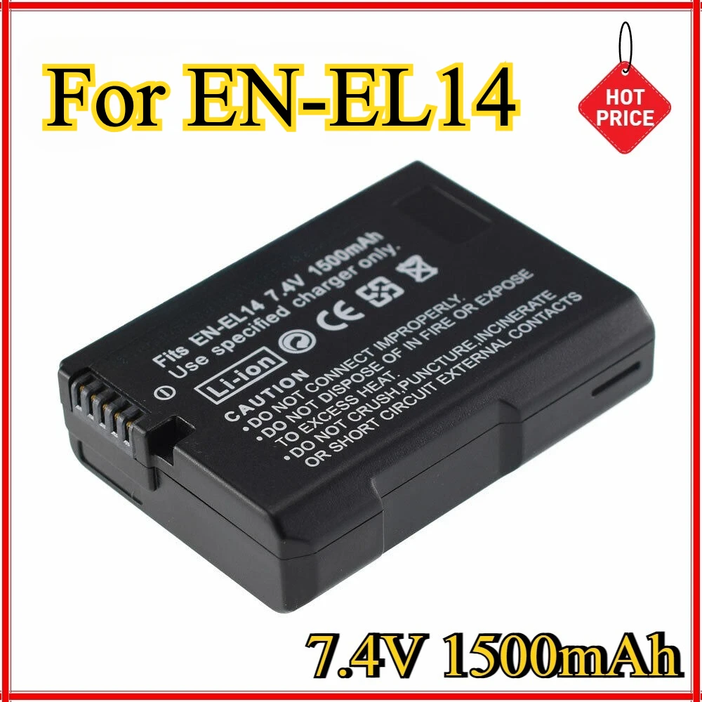 

New EN-EL14a Battery for Nikon D3100 D3200 D3300 D3400 D3500 D5100 D5200 D5300 D5600 P7000 P7100 P7800 P7700 EN-EL14 MH-24