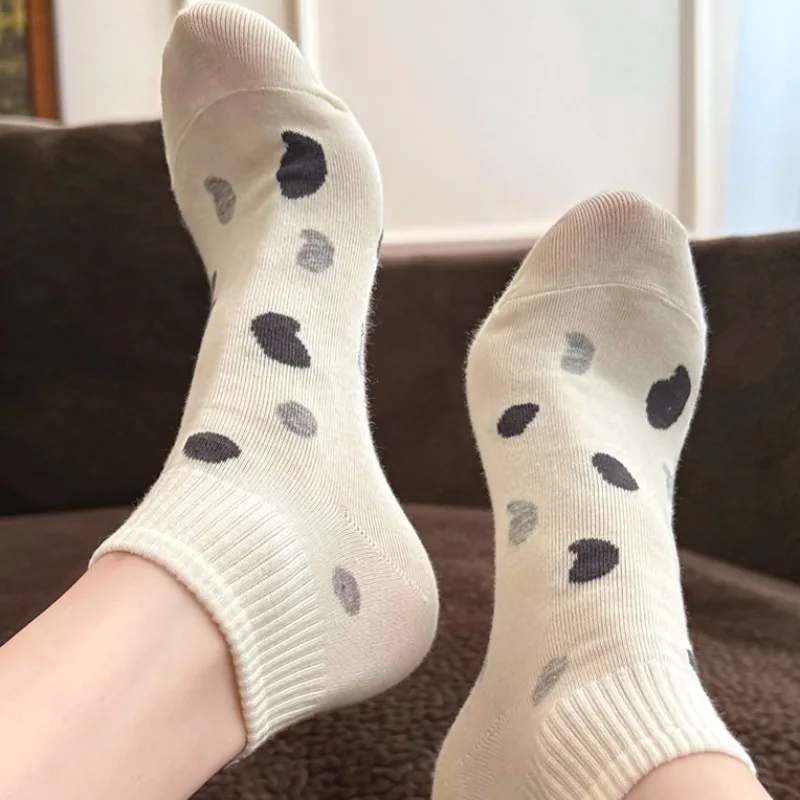 5 paar zomer herfst nieuwe dames laag uitgesneden katoenen sokken gestreept Koreaanse stijl grijs schattig enkelsokken hoge kwaliteit meisje schoolsokken