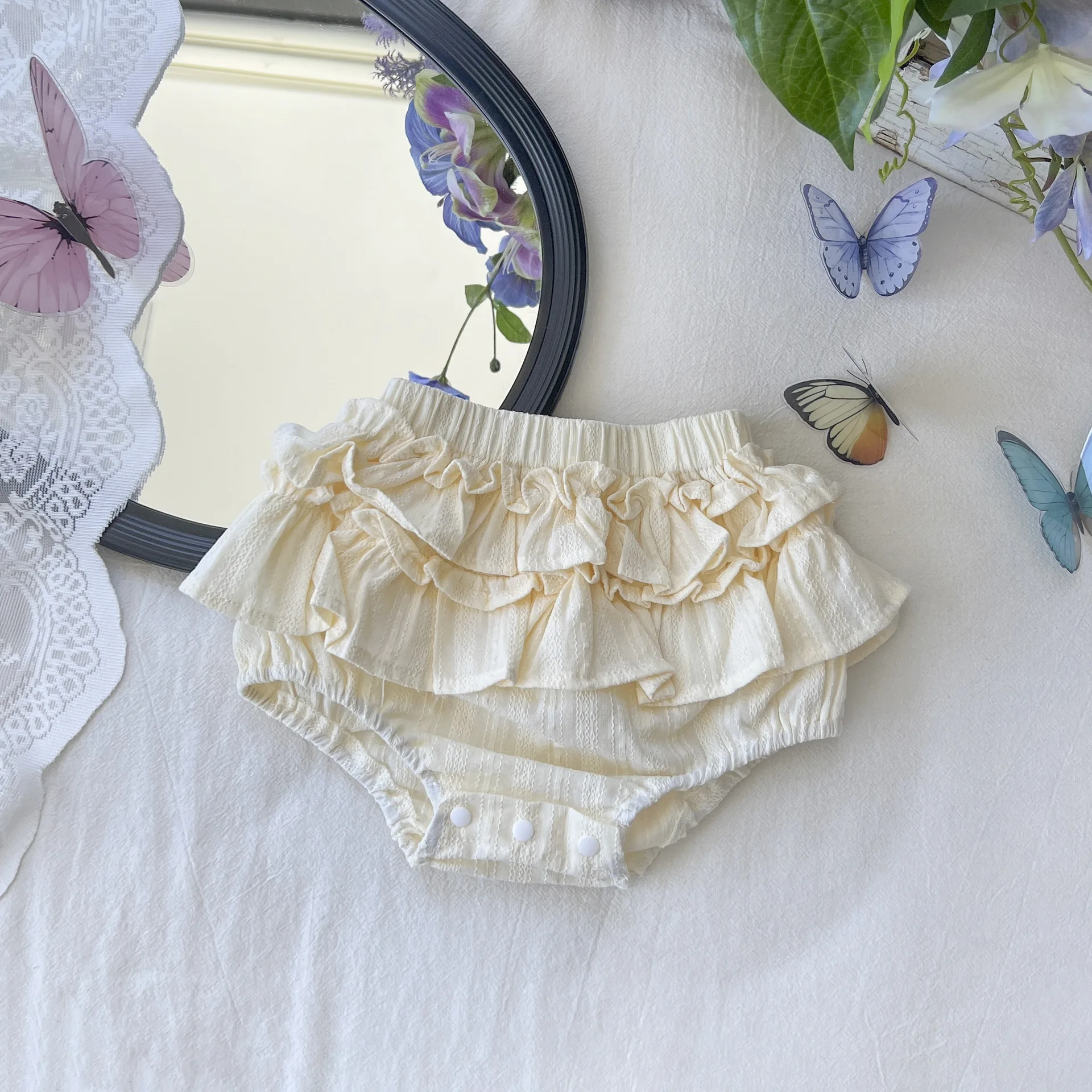 Baby Clothing Girls Summer Sweet Cake Dress Set Baby Summer Korean Style Cute Princess Solid Color Casual  Simple Girls Shorts