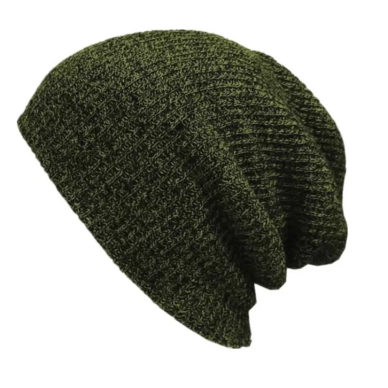 Stretchy Plain Knitted Hat Women Beanies Solid Skull Cap Winter Keep Warm Dark Green Grey Blue Black