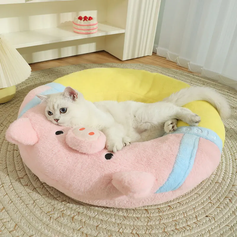 HOOPET Round Cat Nest Indoor Warm Dogs Soft Mat Cats Sleeping Bed Sofa for Puppy Kitten Cushions Basket Pet Supplies