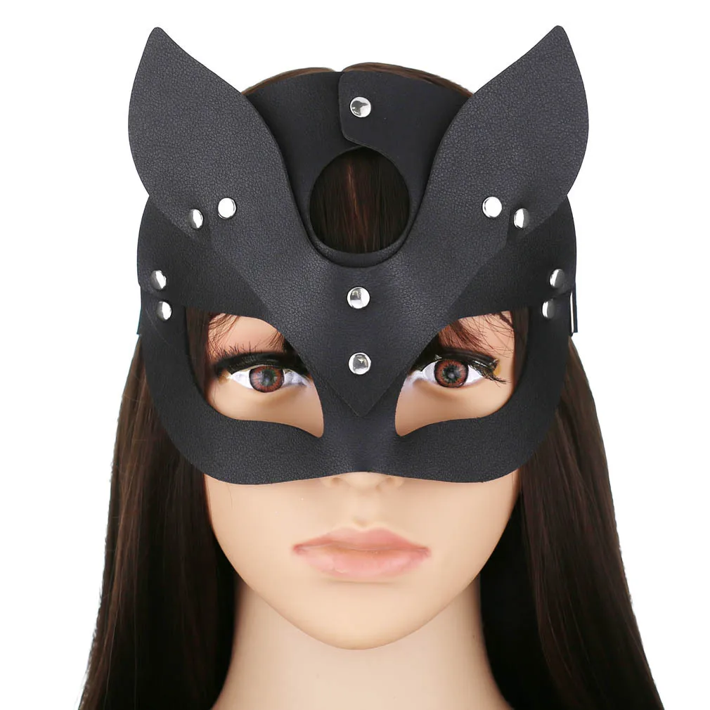 European And American Style Creative Leather Cos Game Prey Fox Earmuffs And Eye Masks Men And Women Christmas Party Dance Masks